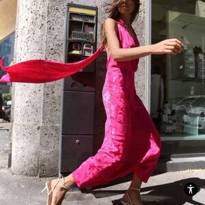 Zara Jacquard Midi Dress